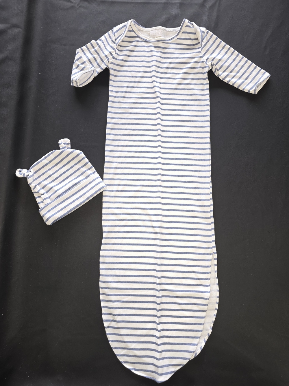 Joby Blue & White Striped Baby Sleep Sack with Knot Hat